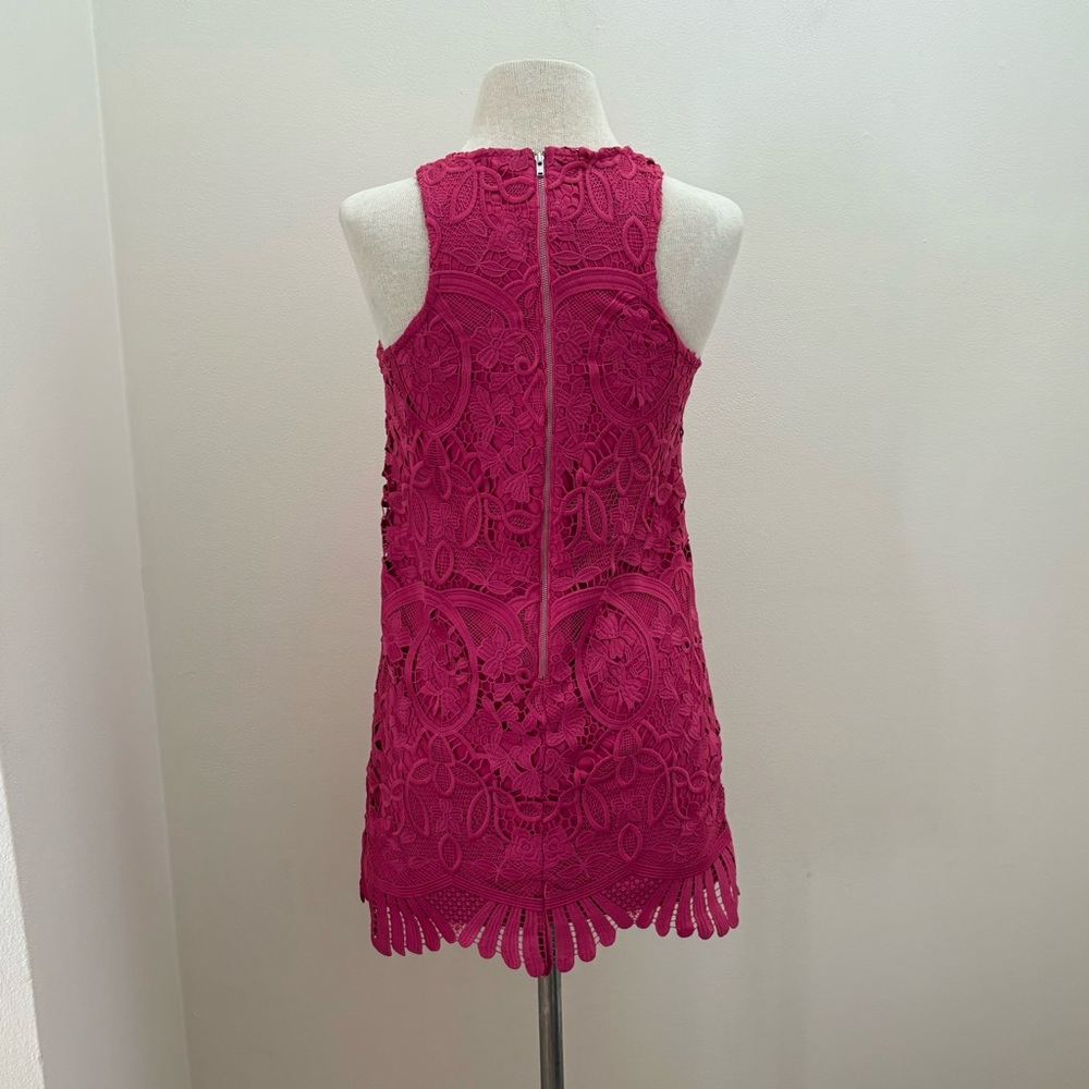 Lovers and Friends Caspian Lace Floral Shift Mini Dress in Fuchsia Size XSmall - Picture 5 of 16